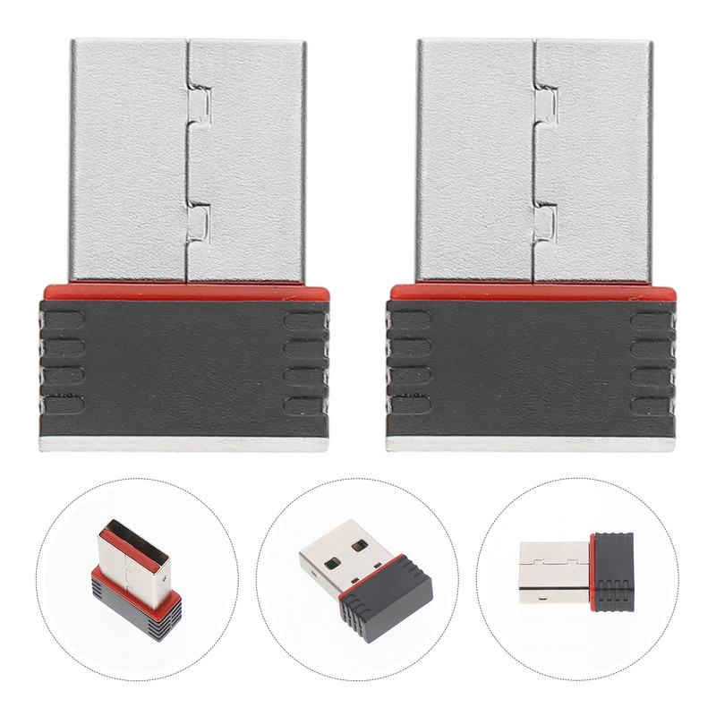 2PCS Mini WiFi adapteris Pārnēsājams USB Wifi uztvērējs Bezvadu tīkla kartes adapteris 150M USB WiFi tīkla karte Studio kopmītņu mājām