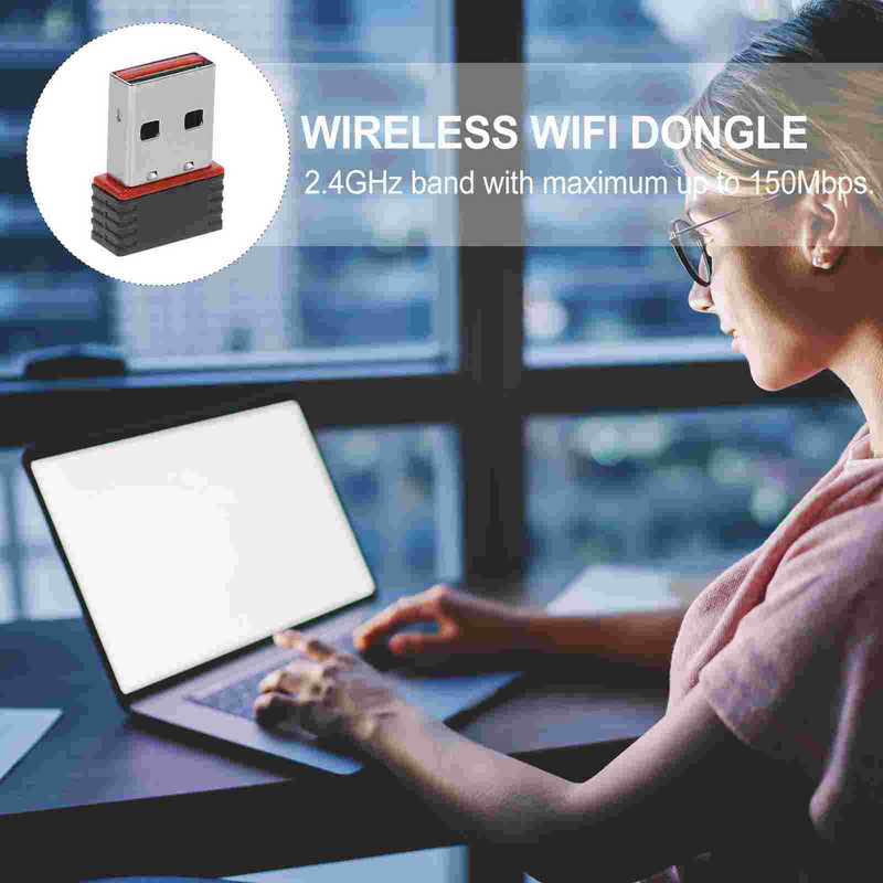 2PCS Mini WiFi adapteris Pārnēsājams USB Wifi uztvērējs Bezvadu tīkla kartes adapteris 150M USB WiFi tīkla karte Studio kopmītņu mājām