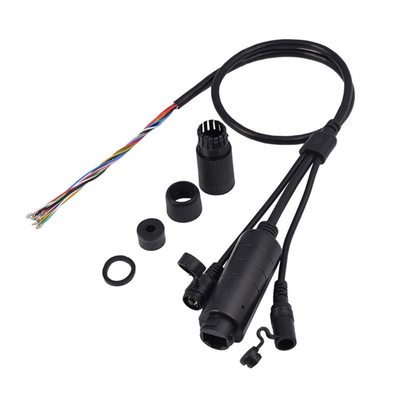 IEEE802.3af 48V ūdensizturīgs PoE sadalītāja kabelis POE adaptera kabelis aktīvais POE sadalītāja barošanas avota modulis ar atiestatīšanu