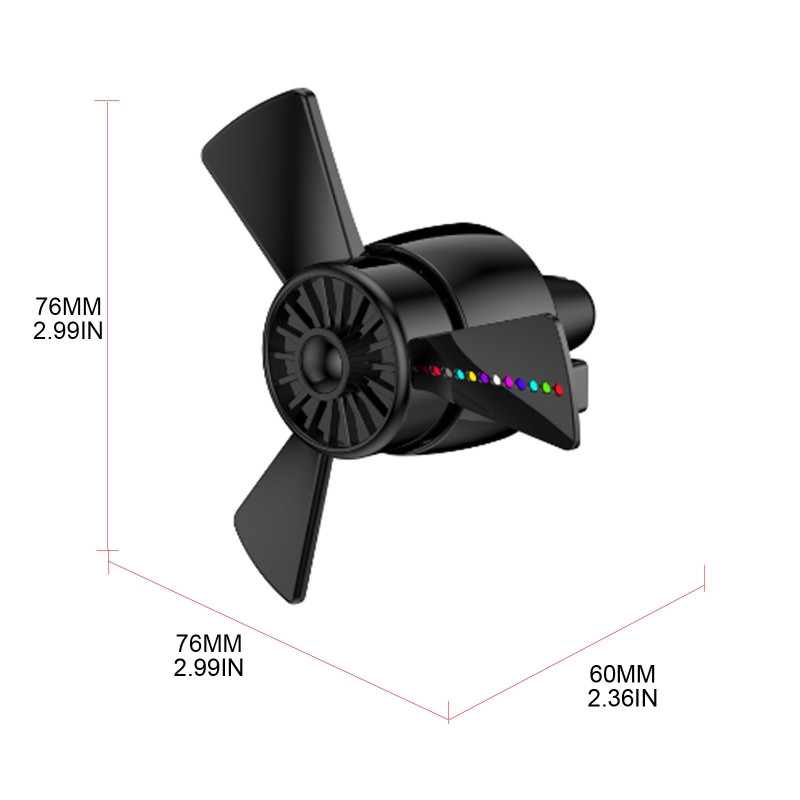 Propelerski osvježivači zraka za automobile s LED svjetlom Automobilski rotirajući propeler Otvor za zrak Ventilator Osvježivači za ventilaciju Neophodno