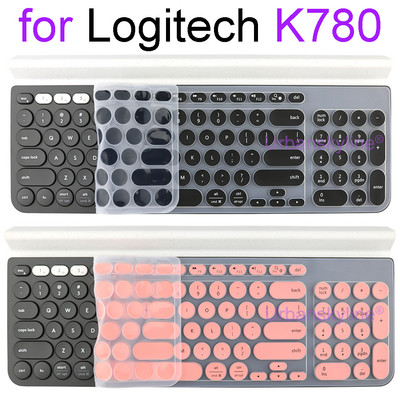 Капак за клавиатура K780 за Logitech K780 Wireless Bluetooth Protector Skin Case Film Silicone TPU Case for Logi Clear Black Pink