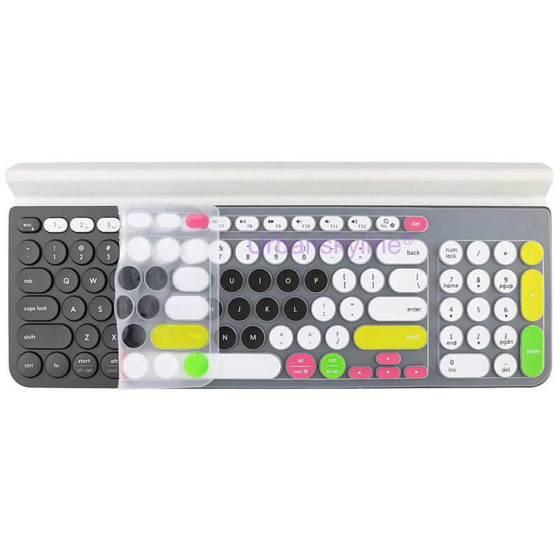 K780 tipkovnica za Logitech K780 Wireless Bluetooth Protector Skin Case Film Silikonska TPU maska za Logi Clear Black Pink