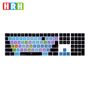 HRH Shortcuts HotKeys Keyboard Skin Cover Laptop για Apple Magic Keyboard με αριθμητικό πληκτρολόγιο A1843 MQ052L/A Κυκλοφόρησε το 2017