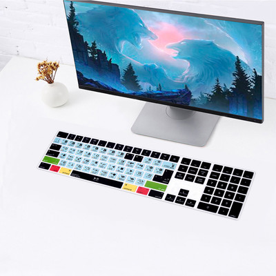 „HRH Shortcuts HotKeys Keyboard Skin Cover“ nešiojamas kompiuteris, skirtas „Apple Magic“ klaviatūrai su skaičių klaviatūra A1843 MQ052L/A, išleistas 2017 m.