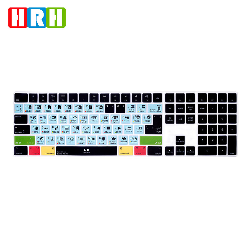 „HRH Shortcuts HotKeys Keyboard Skin Cover“ nešiojamas kompiuteris, skirtas „Apple Magic“ klaviatūrai su skaičių klaviatūra A1843 MQ052L/A, išleistas 2017 m.