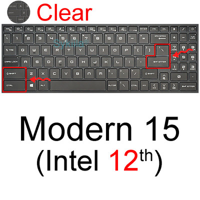 Poklopac tipkovnice za MSI Modern 15 Modern 14 PS63 PS42 14A 14B 15A Silikonski zaštitnik Skin Case Dodaci za prijenosna računala B12M A10M B4MW