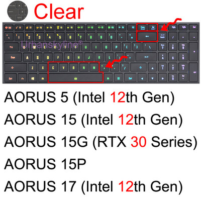 Aero poklopac tipkovnice za Gigabyte Aorus 5 7 15G 15P 17G 17X Aero 15 17 HDR 15W 15X G5 G7 A7 zaštitnik za igranje, kožna torbica za prijenosno računalo