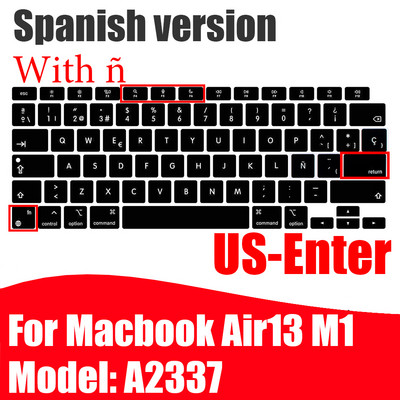 Su ispaniška klaviatūros dangtelio apsauga, skirta Macbook Air13 A2337A2179 skirta Macbook Pro13 A2338A2289 A2159 klaviatūros apsauginė plėvelė