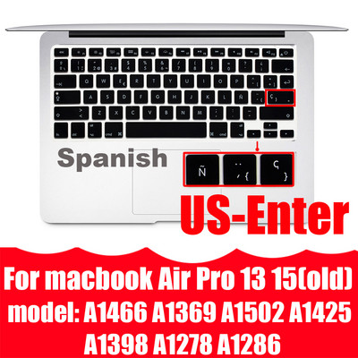 Su ispaniška klaviatūros dangtelio apsauga, skirta Macbook Air13 A2337A2179 skirta Macbook Pro13 A2338A2289 A2159 klaviatūros apsauginė plėvelė