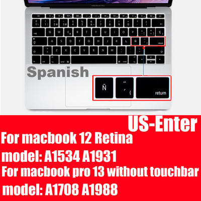 Su ispaniška klaviatūros dangtelio apsauga, skirta Macbook Air13 A2337A2179 skirta Macbook Pro13 A2338A2289 A2159 klaviatūros apsauginė plėvelė