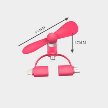 3 ΣΕ 1 Ταξίδι φορητό κινητό τηλέφωνο Mini Fan Cooler Cooler for Android Type-c Micro USB C για IPad IPhone 5 6 6S 7 Plus 8 X XS