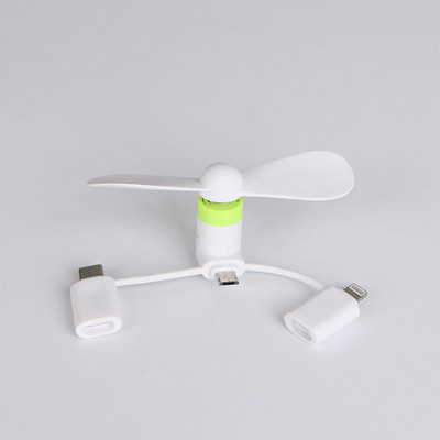 3 az 1-ben utazási hordozható mobiltelefon mini ventilátoros hűtőhűtő Android Type-c Micro USB C készülékhez IPadhoz IPhone 5 6 6S 7 Plus 8 X XS