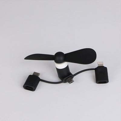 3 az 1-ben utazási hordozható mobiltelefon mini ventilátoros hűtőhűtő Android Type-c Micro USB C készülékhez IPadhoz IPhone 5 6 6S 7 Plus 8 X XS
