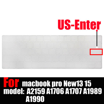 tastatūras vāciņš Mac Book pro13 15 ar skārienjoslu A2159 A1706 A1707 A1989 A1990 klēpjdatora tastatūras vāciņi Gradienta tastatūras plēve