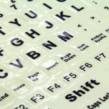 SR Luminous 4 γραμματοσειρές Αγγλικά 107 68 47 Πλήκτρα Εξώφυλλο πληκτρολογίου Αυτοκόλλητο Skins φιλμ λάμψη με σκούρα κεφαλαία γράμματα Αξεσουάρ φορητού υπολογιστή