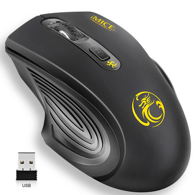 Ασύρματο ποντίκι USB 2000DPI Δέκτης USB 2.0 Οπτικό ποντίκι υπολογιστή 2,4 GHz Εργονομικά ποντίκια για φορητό υπολογιστή Ηχητικό αθόρυβο ποντίκι