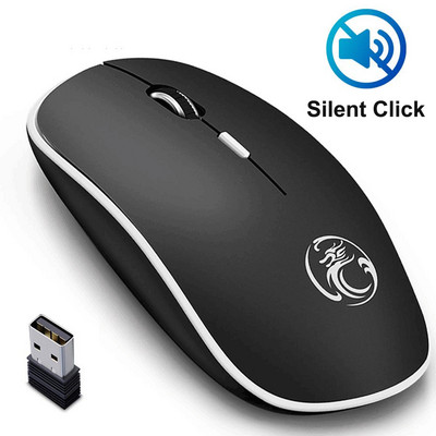 iMice`i juhtmeta hiir vaikne arvutihiir 1600 DPI ergonoomiline Mause müravaba heli USB-arvutihiired vaigistatud juhtmeta hiired sülearvutile