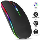 Bluetooth bežični miš Gamer Punjiva bežična računala Mause RGB LED pozadinsko osvjetljenje Ergonomski igrački miš za miševe za prijenosna računala