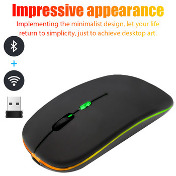 Pc Gamer Ασύρματο Bluetooth Αθόρυβο ποντίκι 4000 DPI για υπολογιστή MacBook Tablet Φορητός υπολογιστής Ποντίκια Slim Quiet 2.4G ασύρματο ποντίκι