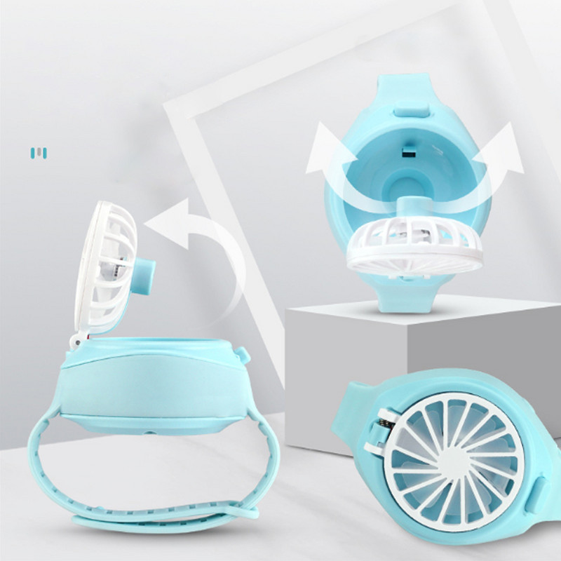 Ventiliatorius Laikrodis Rankinis mažas ventiliatorius Mažas buitinis prietaisas Oro kondicionierius Ventiliatorius Mini Elektrinis Ventiliatorius Lazy Ventiliatorius 800mah talpos USB įkrovimas