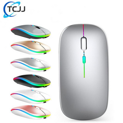 TCJJ Bluetooth безжична мишка с USB акумулаторна RGB мишка за компютър, лаптоп PC Macbook гейминг мишка геймър 2,4 GHz