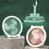 Ventilator za kampiranje, viseći ventilator s 3 brzine i LED svjetiljkom, punjivi stropni ventilator od 1200 mAh za dječake, djevojčice, vježbanje na otvorenom