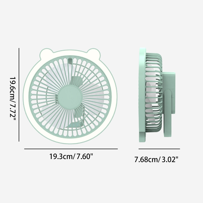 Ventilator za kampiranje, viseći ventilator s 3 brzine i LED svjetiljkom, punjivi stropni ventilator od 1200 mAh za dječake, djevojčice, vježbanje na otvorenom