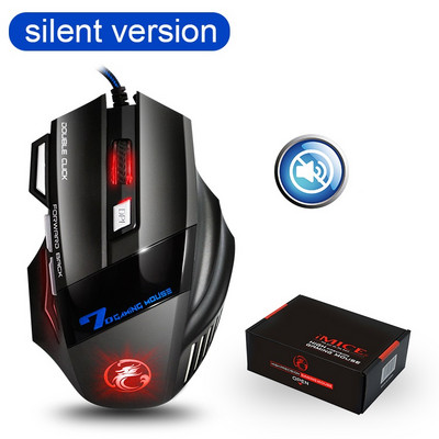 Datorpele Gamer Vadu spēļu pele RGB Silent Mouse 5500 DPI Ergonomiska Pele ar LED fona apgaismojumu 7 poga PC klēpjdatoram