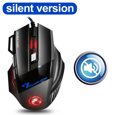 Datorpele Gamer Vadu spēļu pele RGB Silent Mouse 5500 DPI Ergonomiska Pele ar LED fona apgaismojumu 7 poga PC klēpjdatoram