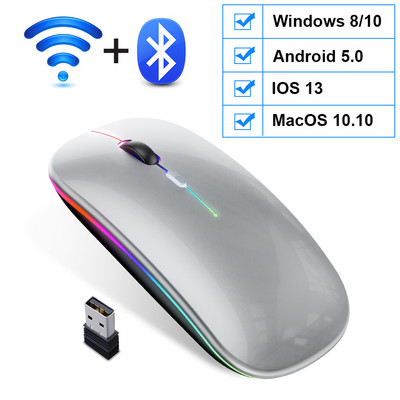 RGB bežični miš Računalni Bluetooth miš Punjivi miš Wirelesss Silent Mause USB optički ergonomski miševi za prijenosno računalo ipad