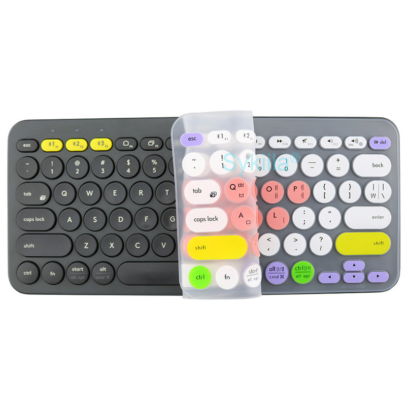 K380 navlaka za tipkovnicu za Logitech K380 za Logi Wireless Silikonska zaštitna folija za kožnu masku TPU engleski korejski ružičasto prozirno crna