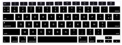 Francuski jezik za MacBook Air 13 A2337 M1 s Touch ID-om AZERTY poklopac tipkovnice A2179 Silikonski poklopac Zaštita tipkovnice