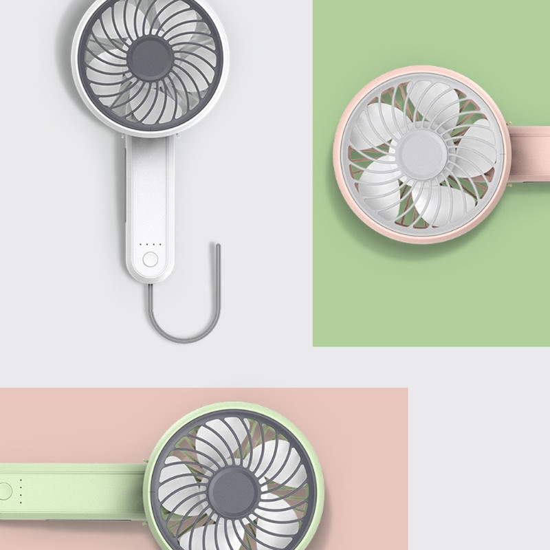 Kézi mini ventilátor, kézi ventilátor, hordozható USB újratölthető zsebventilátor 2000 mAh, 180°-ban forgatható, kültéri, irodai, utazási használatra