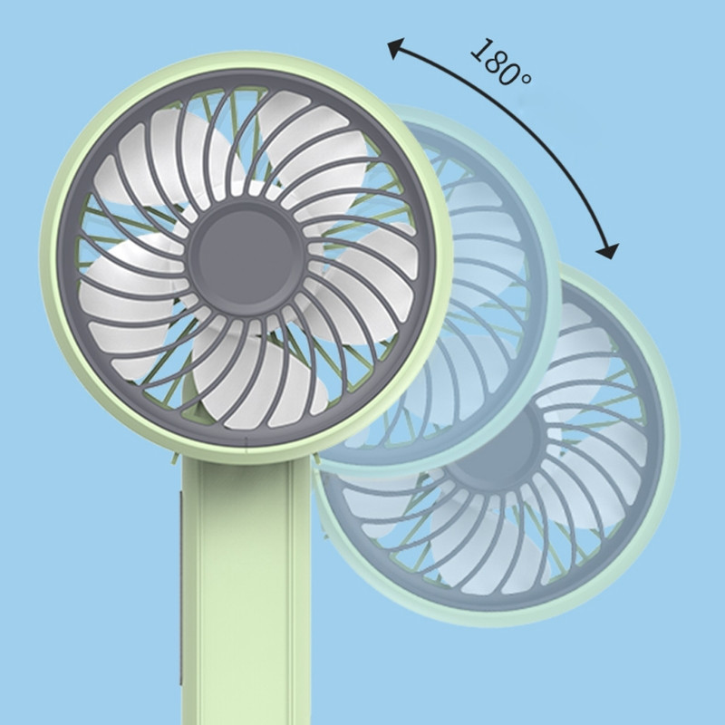 Kézi mini ventilátor, kézi ventilátor, hordozható USB újratölthető zsebventilátor 2000 mAh, 180°-ban forgatható, kültéri, irodai, utazási használatra