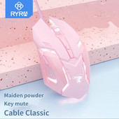 RYRA spēļu pele 2.4G vadu spēļu peles skaņas izslēgšana Ergonomiska pele datoram ar 4 pogu 3200DPI klēpjdatoru LED aizmugurgaismojuma peles datora klēpjdatoram