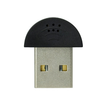 H7JA Преносим мини USB 2.0 микрофон, USB мини микрофон за запис на реч MIC адаптер за компютър PC (черен)