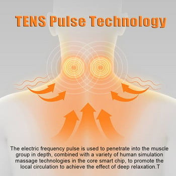 USB електрически импулсен масажор за шията Acupoints Lymphvity Преносим релаксатор за шията EMS Устройство за масаж на шията Безжичен масажор за шията