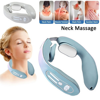 USB електрически импулсен масажор за шията Acupoints Lymphvity Преносим релаксатор за шията EMS Устройство за масаж на шията Безжичен масажор за шията