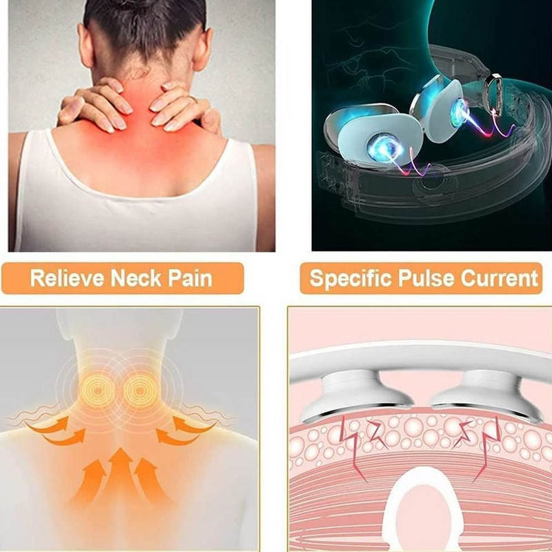 USB električni pulsni masažer za vrat Acupoints Lymphvity prijenosni uređaj za opuštanje vrata EMS uređaj za masažu vrata Bežični masažer za vrat