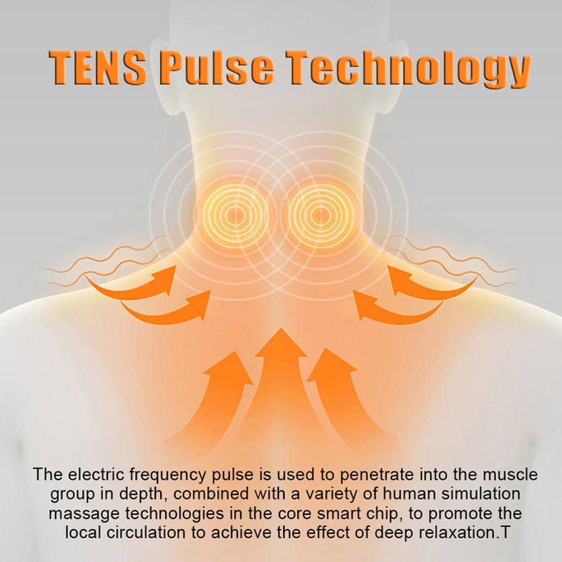 USB električni pulsni masažer za vrat Acupoints Lymphvity prijenosni uređaj za opuštanje vrata EMS uređaj za masažu vrata Bežični masažer za vrat