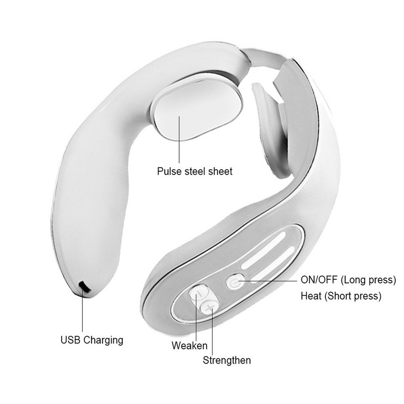 USB električni pulsni masažer za vrat Acupoints Lymphvity prijenosni uređaj za opuštanje vrata EMS uređaj za masažu vrata Bežični masažer za vrat