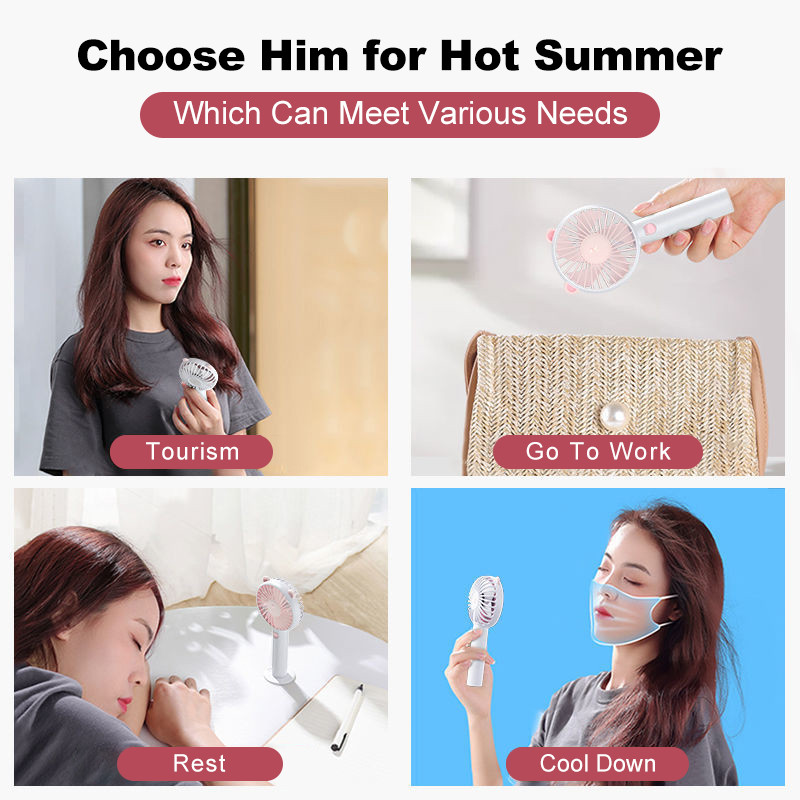 Cafele Mini USB ventilators, pārnēsājams, uzlādējams galda ventilators, īpaši kluss, mazs ventilatora gaisa dzesētājs āra kempinga birojam