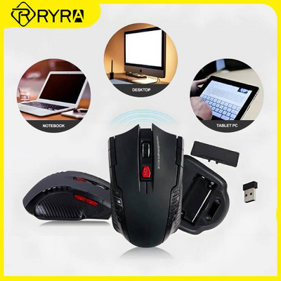 2,4 GHz-es vezeték nélküli egér optikai egerek USB vevővel Gamer egér 1600DPI 6 gombos egér számítógéphez PC laptop tartozékok