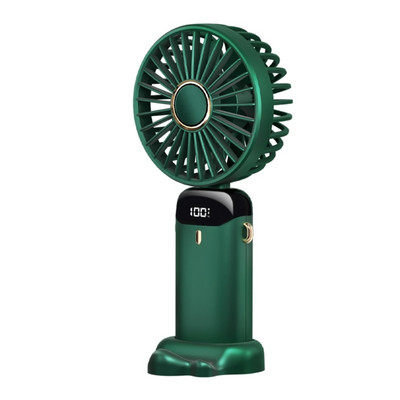 Y9RF Mini kézi ventilátor, digitális kijelzős asztali léghűtő erős szélű USB-töltéssel