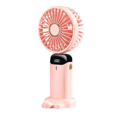 Y9RF Mini kézi ventilátor, digitális kijelzős asztali léghűtő erős szélű USB-töltéssel