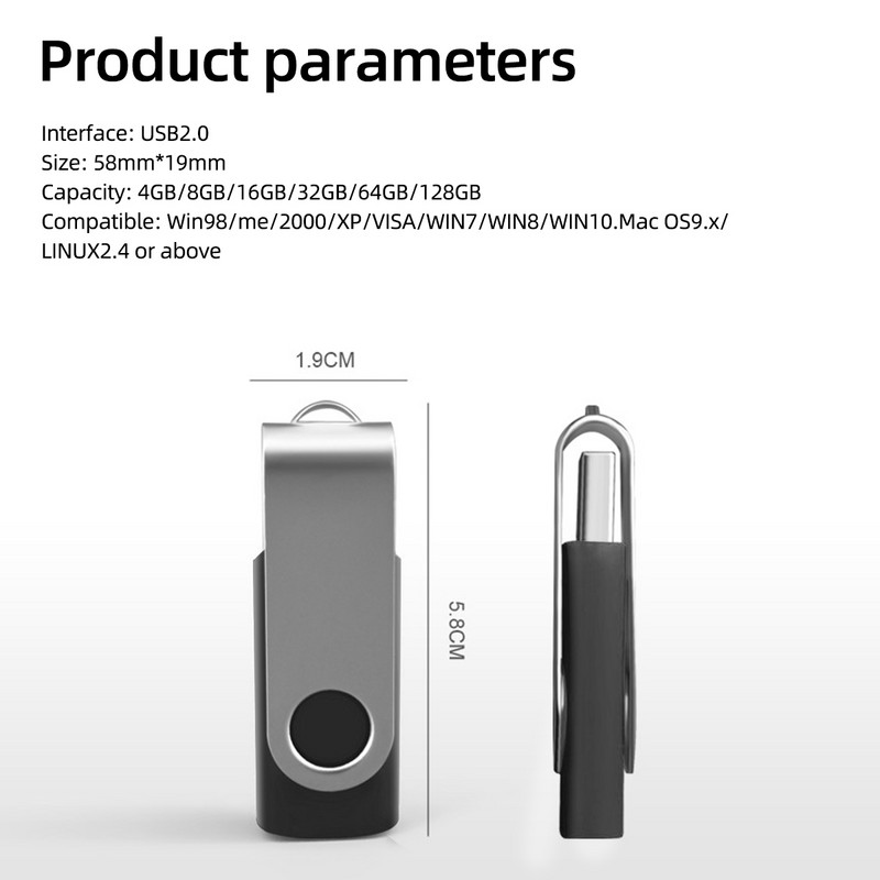 Hordozható USB 2.0 Flash Drive Pendrive 16 GB 32 GB 64 GB Pendrive Memory Stick Nagy sebességű OTG Pendrive USB Stick Mac OS9.x rendszerhez