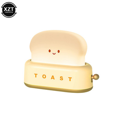 Kreatívne LED nočné svetlo na pekárničku chleba, nabíjanie cez USB, stmievanie, nočné svetlo pri posteli, študentské zábavné prepínače, náladové svetlo, darček pre dievčatá