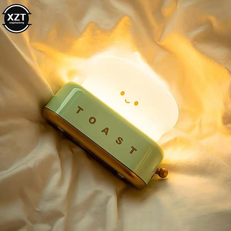 Kreatívne LED nočné svetlo na pekárničku chleba, nabíjanie cez USB, stmievanie, nočné svetlo pri posteli, študentské zábavné prepínače, náladové svetlo, darček pre dievčatá