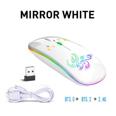 Bežični optički miš 2.4G+BT3.0+BT5.2 Ergonomski miš s 3 načina rada Ugrađena punjiva baterija od 500mAh za prijenosno računalo