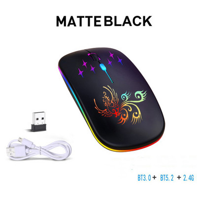 Bežični optički miš 2.4G+BT3.0+BT5.2 Ergonomski miš s 3 načina rada Ugrađena punjiva baterija od 500mAh za prijenosno računalo